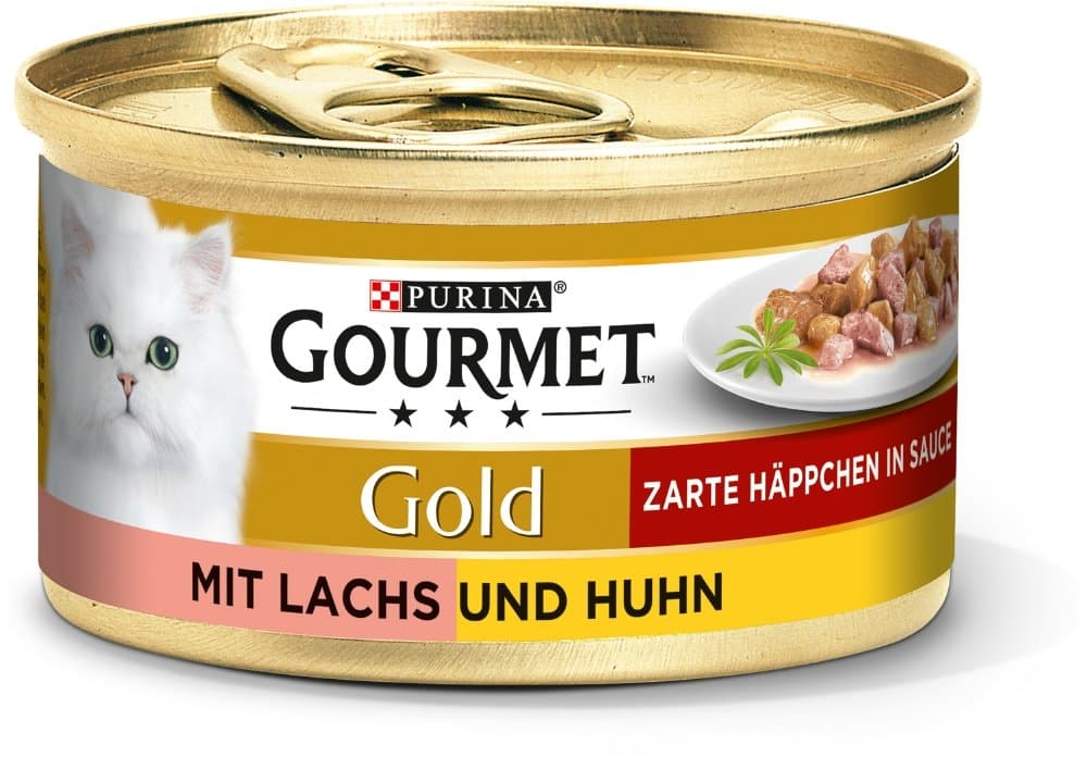 Gourmet Gold Katzenfutternass Lachs Huhn