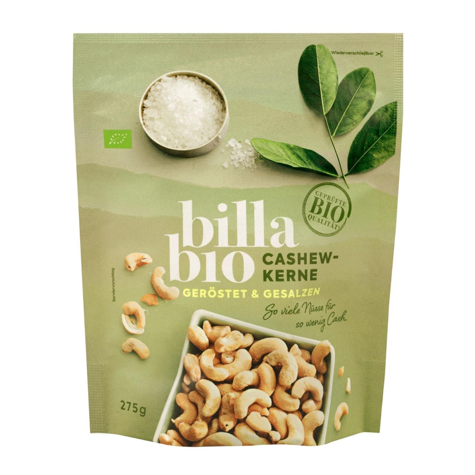 BILLA Cashewkern Geroestet Gesalzen Bio